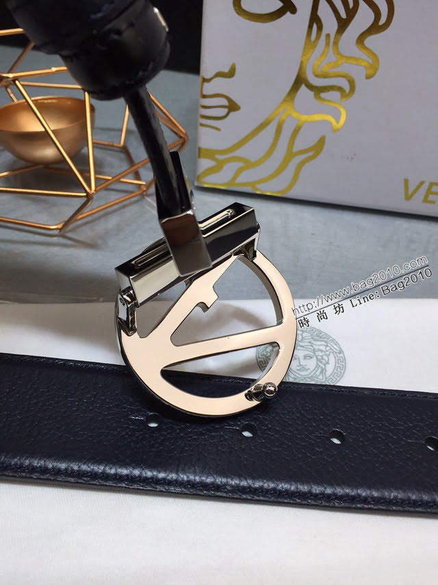 VERSVE男士皮帶 範思哲可逆皮帶 範思哲小牛皮美杜莎V型扣孔腰帶  jjp2213